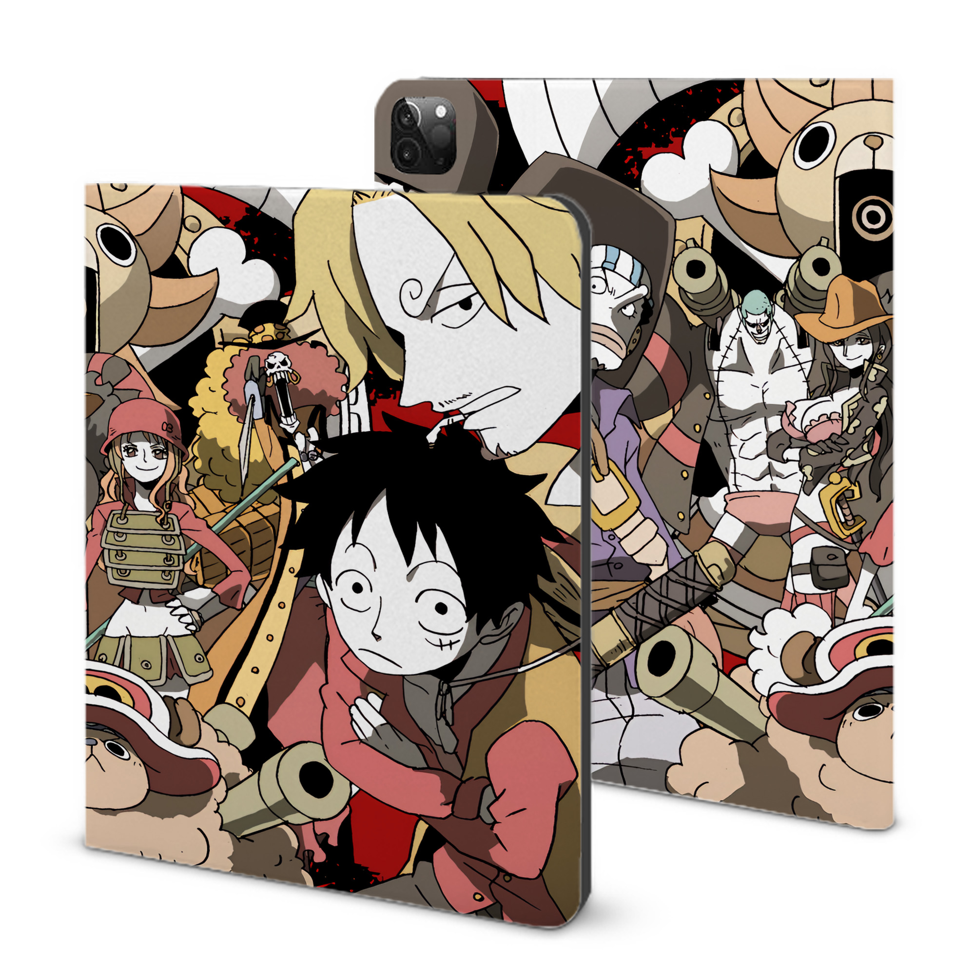 （画像用） ワンピース ONE PIECE IPadケース ペンホルダー付き ブックスタイルデザイン
